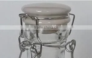 Plastic Clip Lid Clear Glass Bottle Wholesale 1000ml and 500ml thumbnail-3