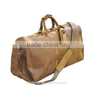 2016 Hot Sale Genuine Leather Luggage Travel Bag Duffle Bags Brown thumbnail-1