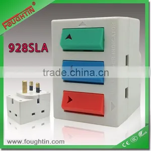 13A SOCKET ADAPTOR WITH THREE SWITCH UK WORLD TRAVEL SOCKET thumbnail-1
