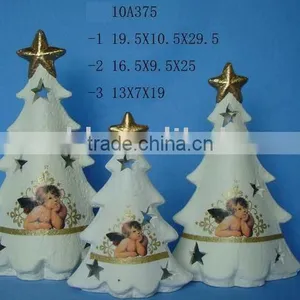 Christmas Terracotta Tree Candle Holder Decoration thumbnail-1
