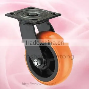 Double Steel Bearings 8" Heavy Duty PU Caster Wheel For Trolley thumbnail-1