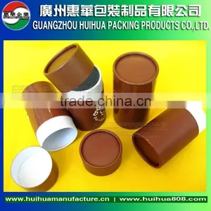Recyclable Organic Coffee Herbal Tea Round Paper Tube Packaging Can thumbnail-1