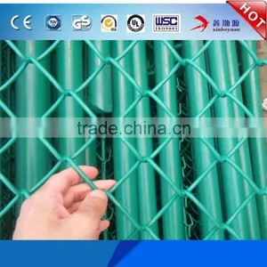 Wholesale Factory Price Metal Stadium or Farm Fencing PVC Coated 9 Gauge 7 Foot Temporary Barrier Chain Link Fence thumbnail-1
