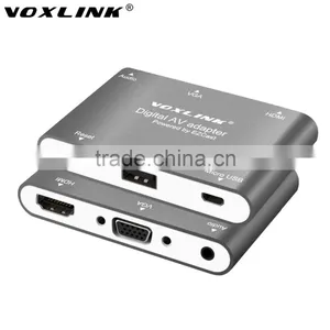Hot Selling Best Quality VOXLINK Digital AV Adapter With HDMI And VGA+Audio Dual Display Converter Dark Gray thumbnail-1