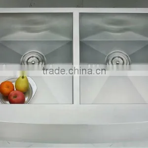 Stainless Steel Farmhouse-style Double Kitchen Sink thumbnail-1