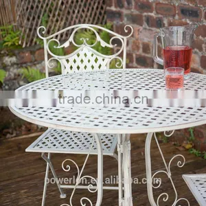 Vintage Style Iron 2 Folding Chair 90cm Round Patio Set Ornate thumbnail-5