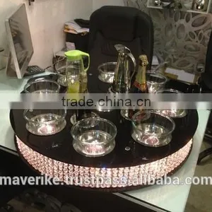 Black Crystal Lazy Susan/black Dining Lazy Susan/ Banquet Lazy Susan thumbnail-3