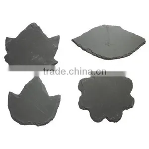 10X10CM Set/4 Slate Placemat/black Natural Stone Placemat and Coaster thumbnail-5
