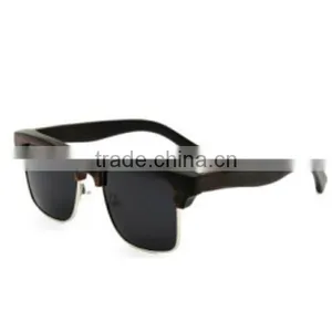 100% Natural Rose Wood Half Rim Sunglasses Wood Frame Glasses thumbnail-2