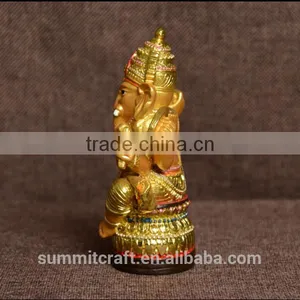 Golden Hindu God Ganesha Figurines Indian Wedding Gift Items thumbnail-2
