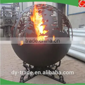 Art Sculpture Carbon Steel Fire Pits ,steel Sphere Fire Pits for Outdoor Decoration thumbnail-1
