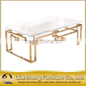 Marble and Quartz Top Coffee Table Living Room End Table thumbnail-1