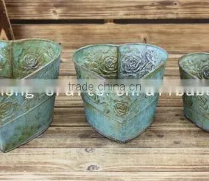 Tall Antique Heart Shape Flower Pot Home Decoration thumbnail-1