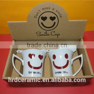High Quality Promotional Logo Printed Ceramic French Coffee Cups thumbnail-3