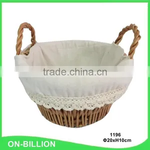 High Quality Woven Willow Round Bread Basket With Handles thumbnail-2