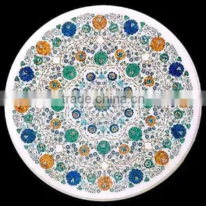 White Marble Inlay Table Top, Antique Marble Inlay Table Top thumbnail-1