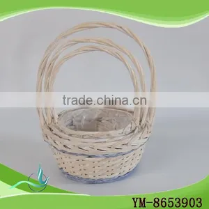 Willow Basket Round With Handle thumbnail-1
