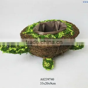 Rattan Tortoise Planter Garden Decoration thumbnail-1