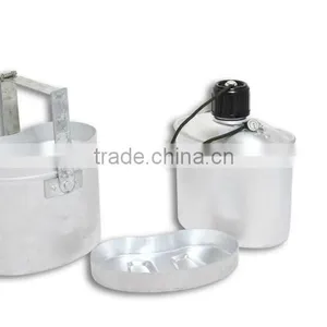 3 Pieces 1L Camping Aluminum Military Canteen With Cup ad Lid/water Bottle thumbnail-1