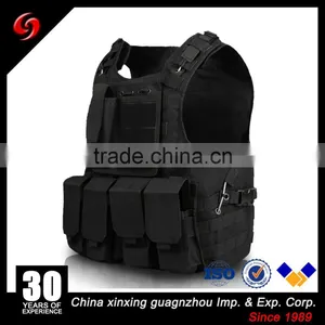 Tactical Molle Military Paint Ball Polyester Quick Release Black Khaki Army Vest thumbnail-1