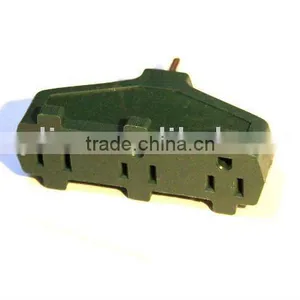 UL Listed 3 Outlet Green Wall Tap thumbnail-1