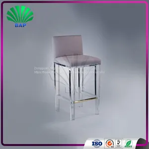 High End Leisure Bar Stool Soft Cushion Acrylic Stool Milk Tea Shop Relax Stool thumbnail-4