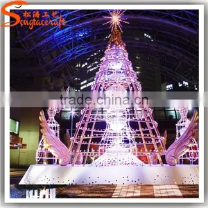 Chinese Factory Hot Sale Giant Artificial Led Christmas Tree Ornament Decoration Colorful Lighting Tree Outdoor thumbnail-2