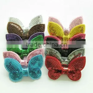 CF 0729 Teenage Mini Cheap Boutique Sequin Wholesale Hair Bows thumbnail-1
