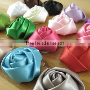 Handmade Satin Rose Flower Headband for Kids Hair Accessories thumbnail-1