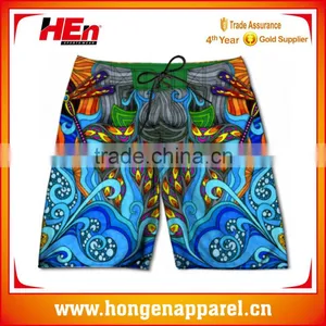 Hongen Apparel Custom Sublimation Drawstring 4 Way Stretch Mens Board Shorts thumbnail-1