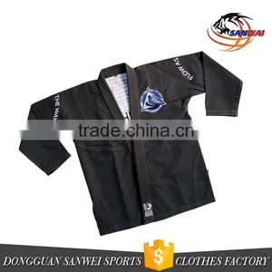 Custom Embroidery Patches Japanese Kimono Uniform 100% Cotton Pearl Weave Fabric With Embroidery and Woven Patches Bjj gi thumbnail-4
