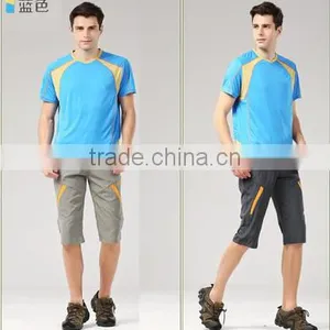 2017 Casual 100%polyester Micro v Neck Short Sleeve Mens t Shirt thumbnail-1