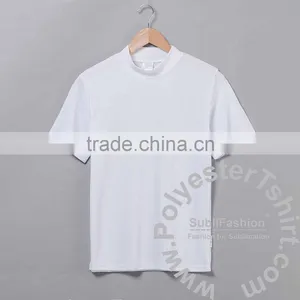 Personalized High Neck Tee With Short Sleeves Round Collar White T-Shirt Crew Neck Top Tees Sublimation Print thumbnail-1