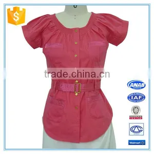 Woman Clothing Summer 2016 Cotton Spandex Shirt Blouse thumbnail-1