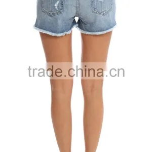 2016 New Fashion Ladies Short Tops for Jeans ,custom Ladies Short Jeans, Hot Sell Ripped Short Jeans thumbnail-3