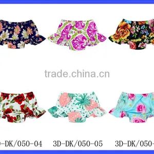 New Style Blowers Flower Printed Ruffle Baby Shorts Lace Stringy Selvedge Beautiful Babay Cloth Short Pants thumbnail-6