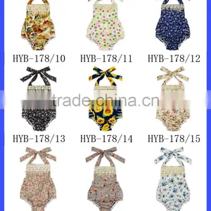 HYB178 Yihong New Arrive Children Clothing Ruffle Baby Girls Halter Summer Baby Romper thumbnail-4