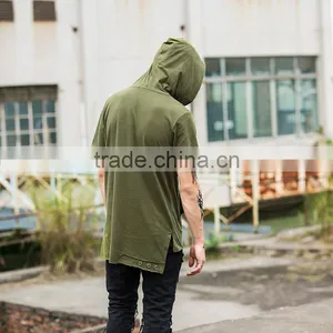 Cotton Short Sleeve Hoodie Army Greem t Shirt Men for Resale thumbnail-2
