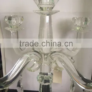 Wholesale Cheap Tall Crystal Glass Candelabra Crystal Candle Holder for Centerpieces Wedding thumbnail-2