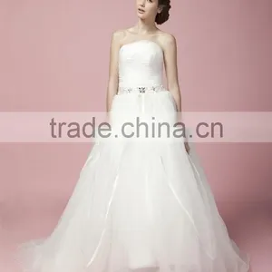 Newest Glamorous Embroidered A-Line Sweetheart Neckline and Sleeveless Floor-Length Lace Wedding Dress AS28102 thumbnail-1