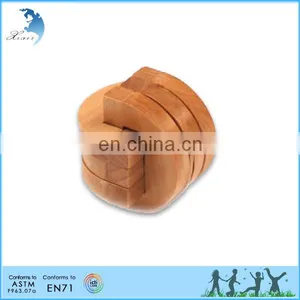 Wooden Kong Ming Lock Color Baby Toys and Decoration, Wooden Unlock Toys thumbnail-3