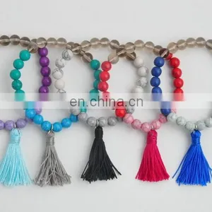 Gem Stone Beads Tassel Bracelet thumbnail-1