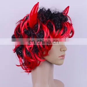 Carnival Lady's Wigs With Horns P-W194 thumbnail-2