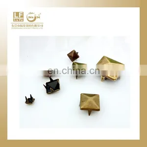 4,5,6,7,8,9,10,12,15 Iron or Brass Made Pyramid Shape Stud Rivet With Claws for Gloves and Belts thumbnail-4