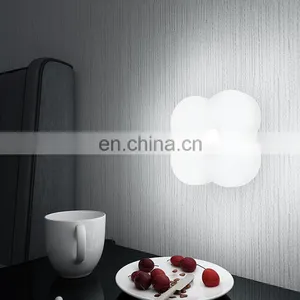 White Flower Shape Plastic Wall LED Light With Remote Control Plug in Socket Use Night Light for Home thumbnail-3