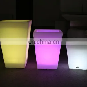 IP64 Led 16color Flashing Home Decoration Plastic Led White Flower Vase With Led Color thumbnail-3