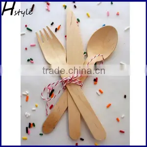 Wooden Forks/Knives/Spoon Engraved Disposable Wooden Tableware Set SPT013B thumbnail-3