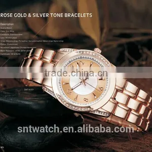 2016 Lady Watch Rose Gold Tone Bracelet Watch Slim Stone Luxury Watch Pictures of Fashion Girls Watches thumbnail-1