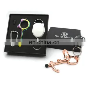 Hot Sale Multifunctional Handheld Non-Contact Door Opener EDC Metal Key Chain Stylus Door Opener Tool thumbnail-1