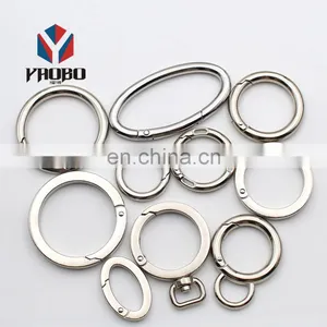 Circle Round Carabiner Spring Snap Clip Hook O Ring Spring Gate Clasp Buckle thumbnail-1